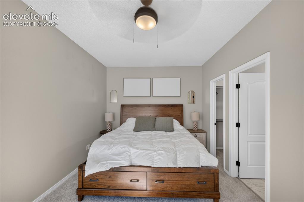 Image 12 of 31: Primary suite with walk-in closet and attached bath