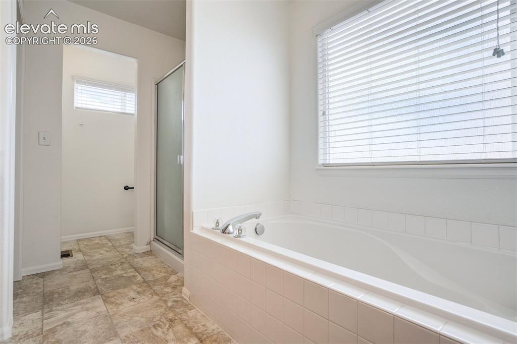 Image 24 of 39: Tub with a separate standing shower.