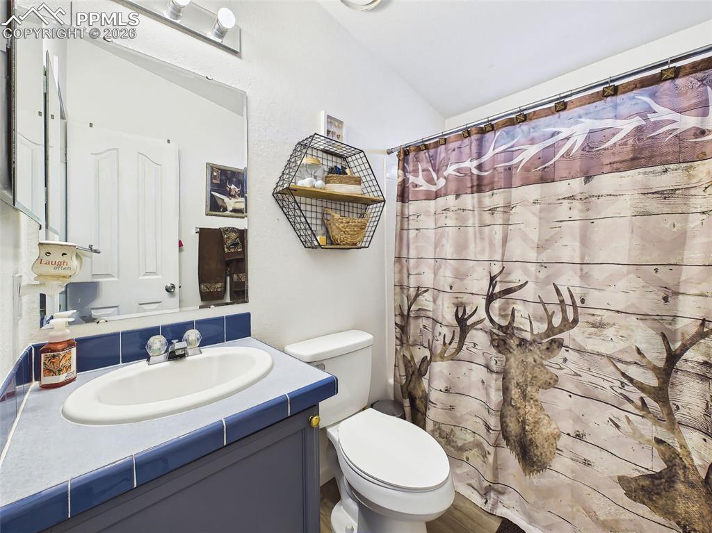Image 30 of 50: Full Bathroom – Secondary full bath featuring updated vinyl plank flooring,