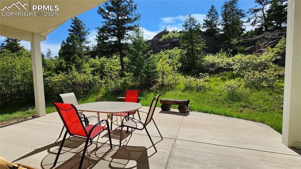 Image 10 of 50: beautiful views from the expansive back covered patio, known as the 