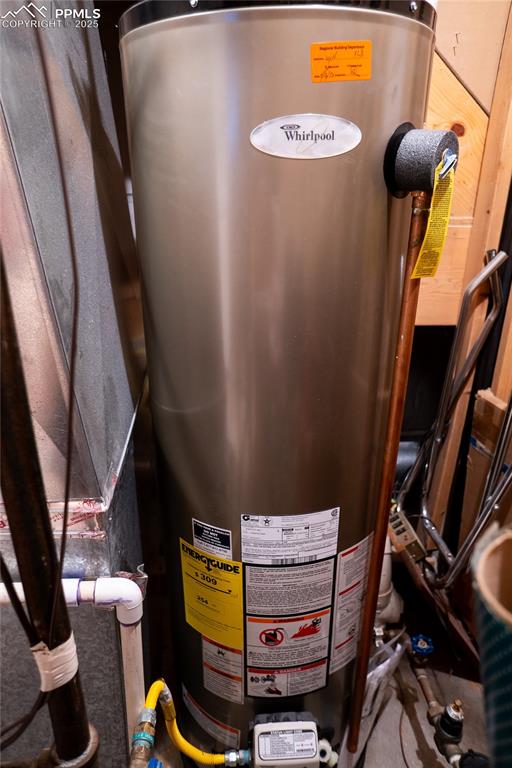 Image 46 of 48: Utility room with gas water heater