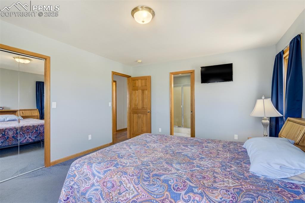 Image 21 of 50: Carpeted bedroom featuring a closet and baseboards