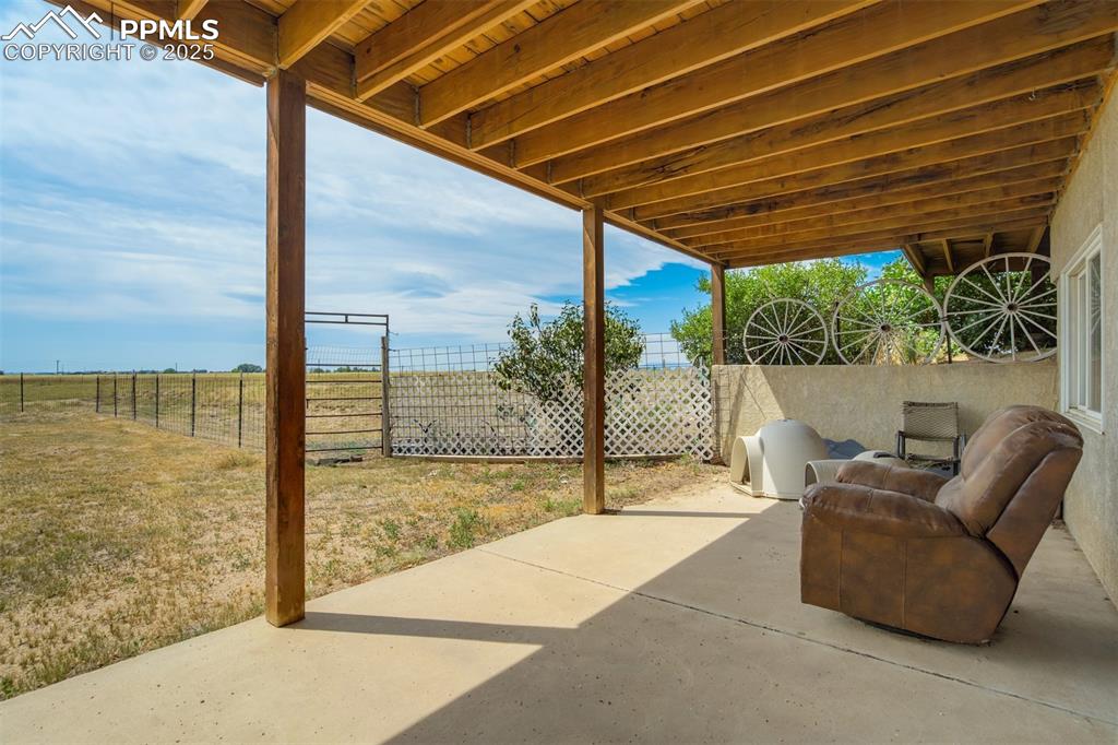 Image 32 of 50: View of patio / terrace featuring a rural view
