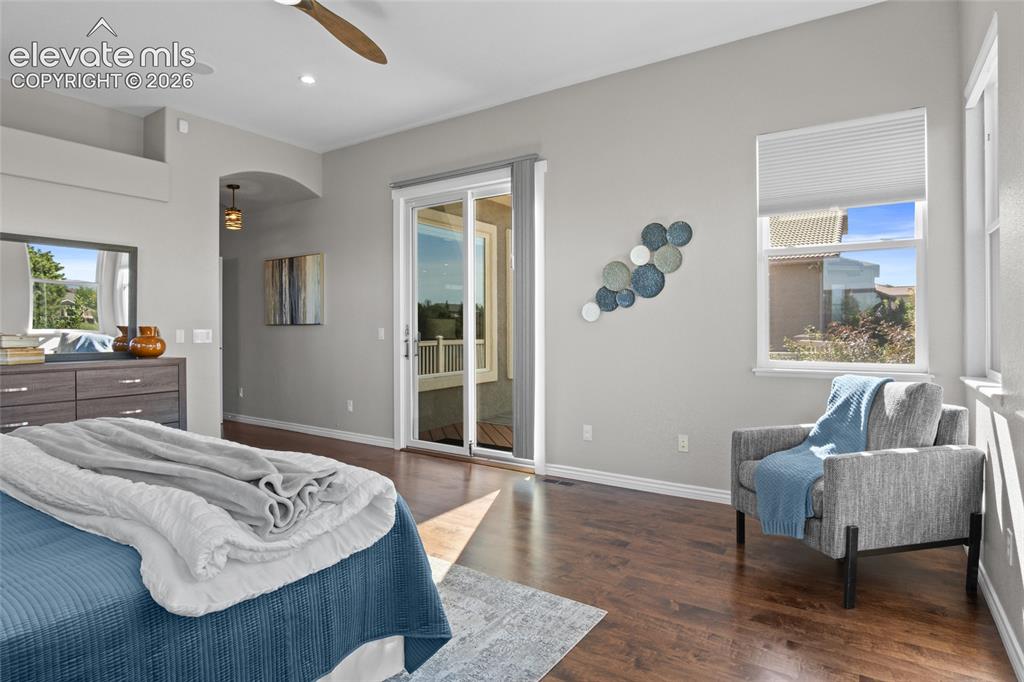 Image 20 of 44: Hardwood flooring, new windows, custom blinds and an en-suite spa bath thro