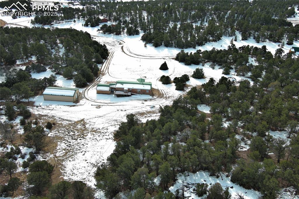 Image 45 of 50: Snowy aerial view