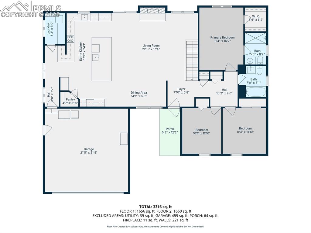 Image 47 of 49: Main level floor plan