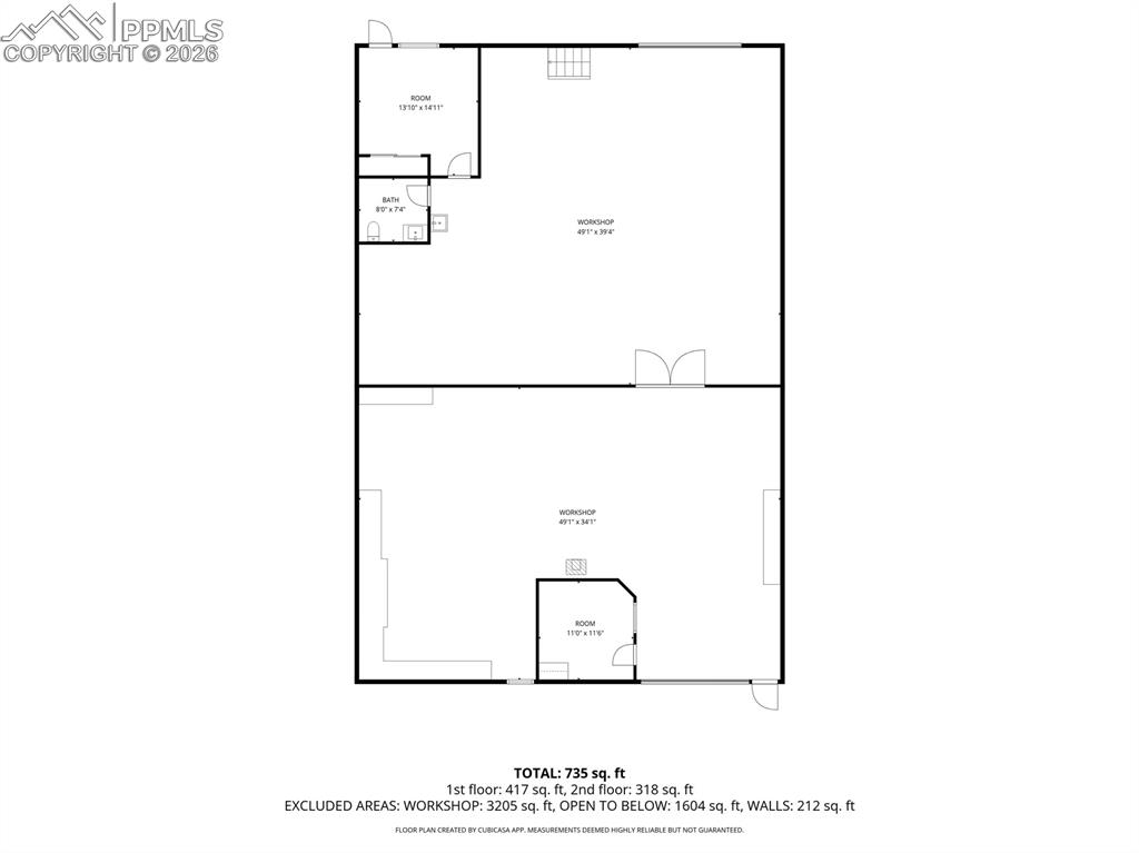 Image 32 of 34: Floor plan: Flexible layout allows multiple work zones under one roof