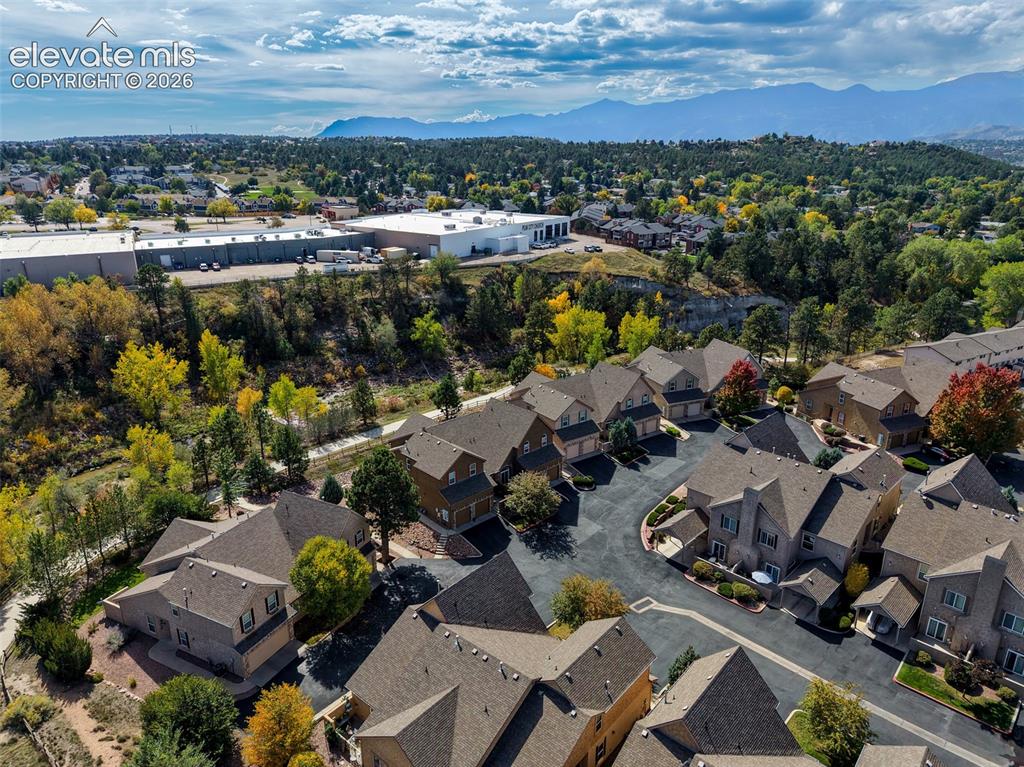 Image 29 of 32: Residential development with varied rooflines, paved private drives, and ma