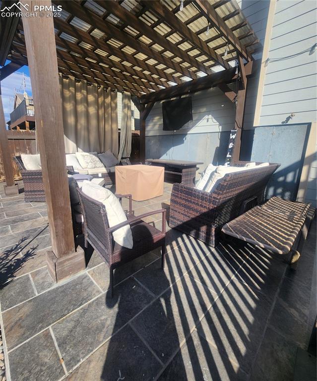 Image 35 of 45: View of patio / terrace featuring an outdoor hangout area