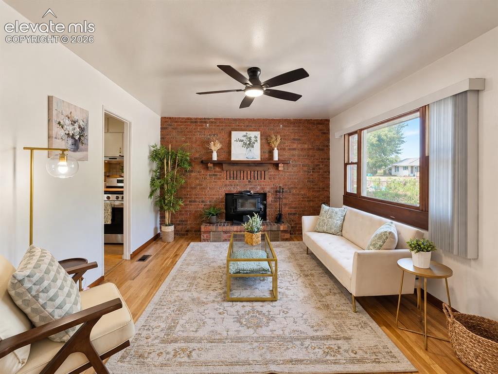 Image 7 of 48: Wall-To-Wall Fireplace