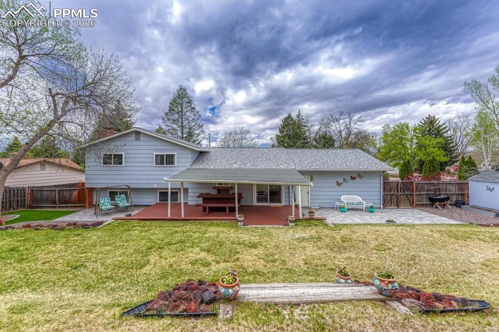 Image 36 of 42: This rear view showcases the home