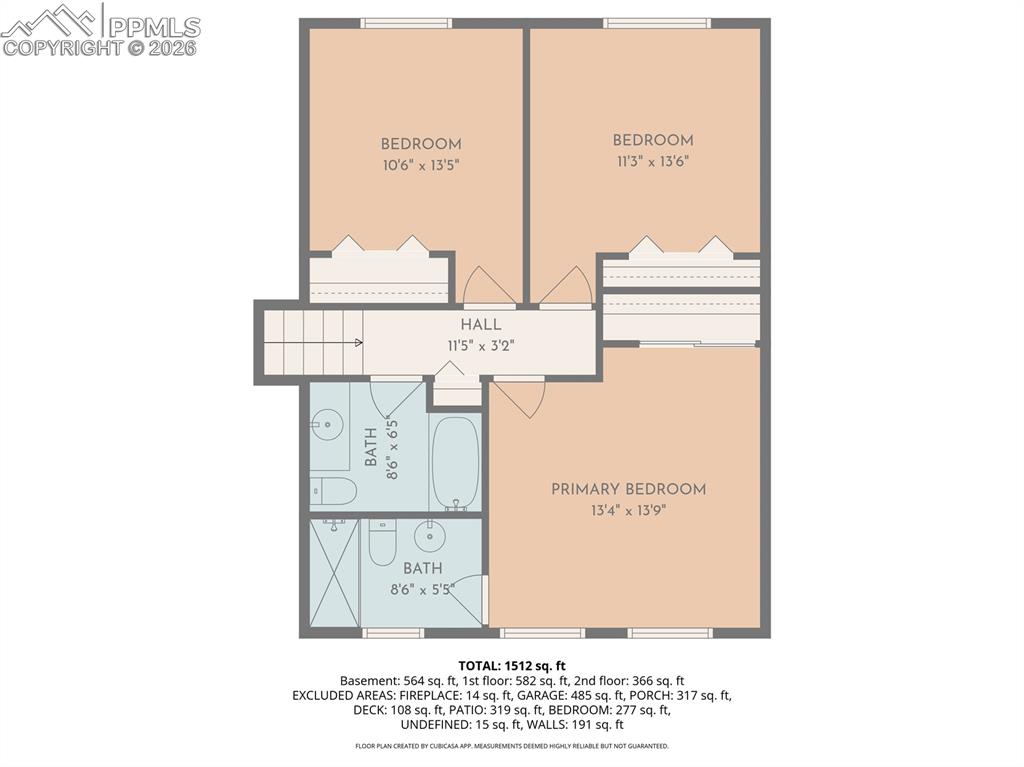 Image 41 of 42: Upper Level Floor plan
