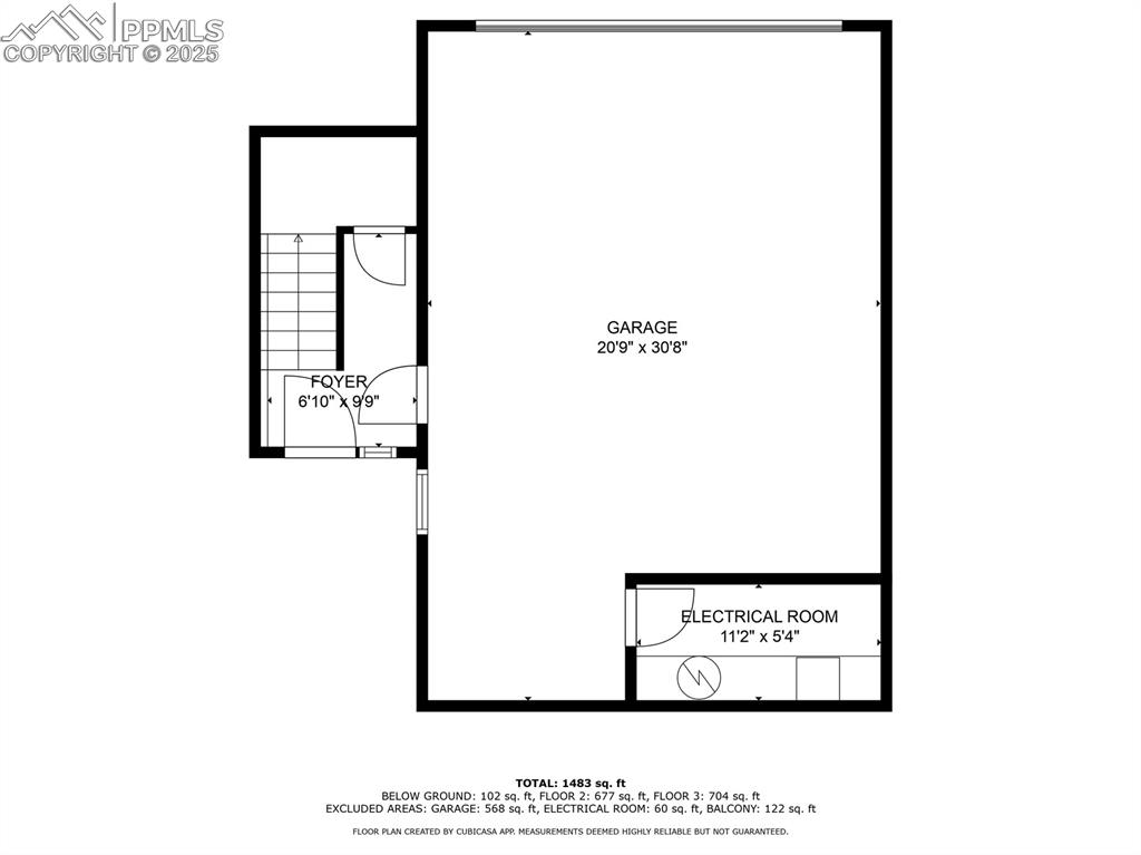 Image 37 of 37: View of layout - Garage and Foyer
