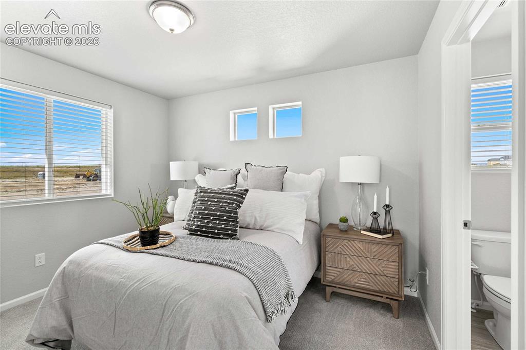 Image 22 of 25: Wall-to-wall carpeting and white window blinds
*photos of a model home*
