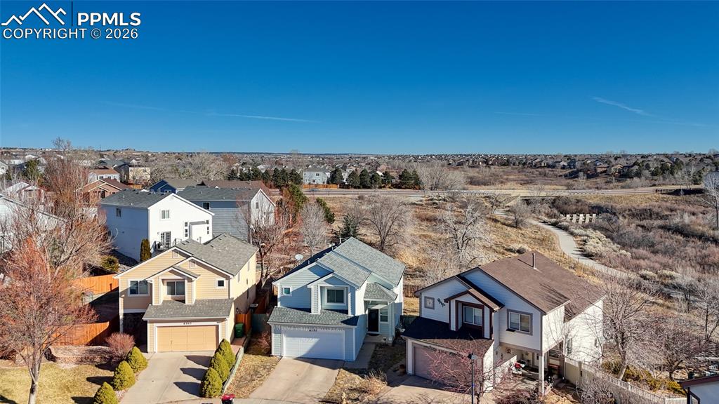 Image 42 of 46: Aerial perspective of suburban area