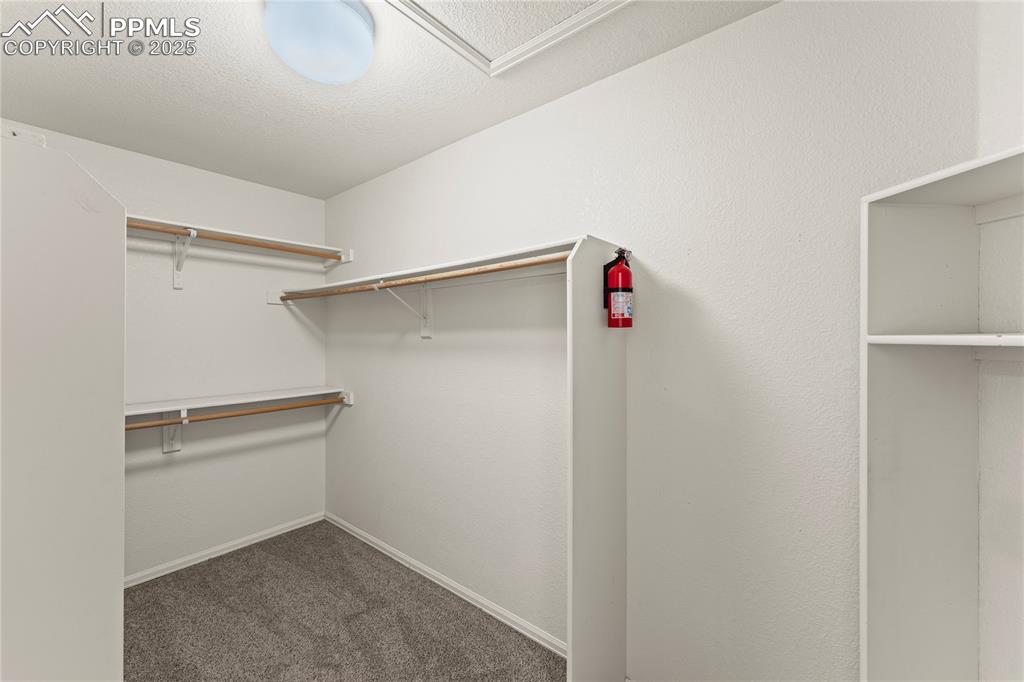 Image 25 of 38: Walk in closet featuring carpet flooring