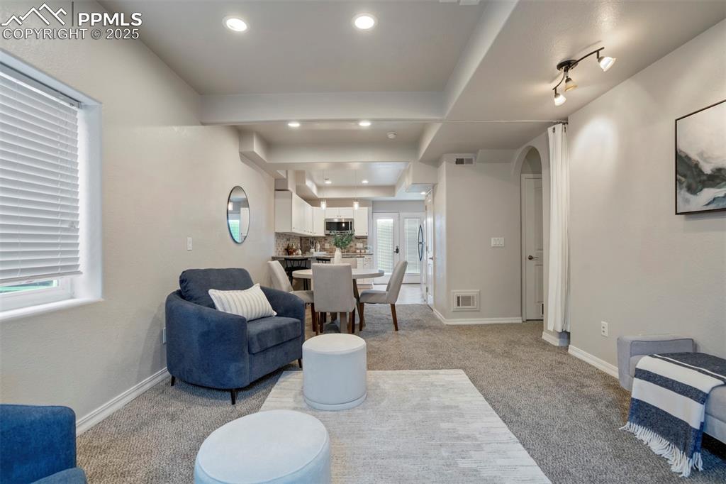 Image 21 of 43: Basement living area