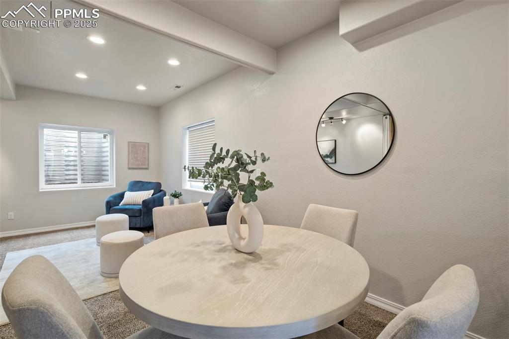 Image 23 of 43: Basement dining area