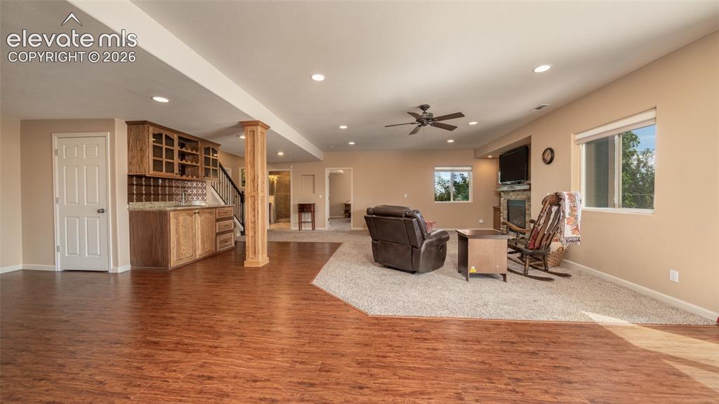 Image 23 of 42: Basement family room