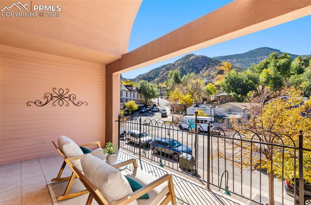 Image 33 of 38: Patio overlooking Mantiou Ave featuring a mountain view