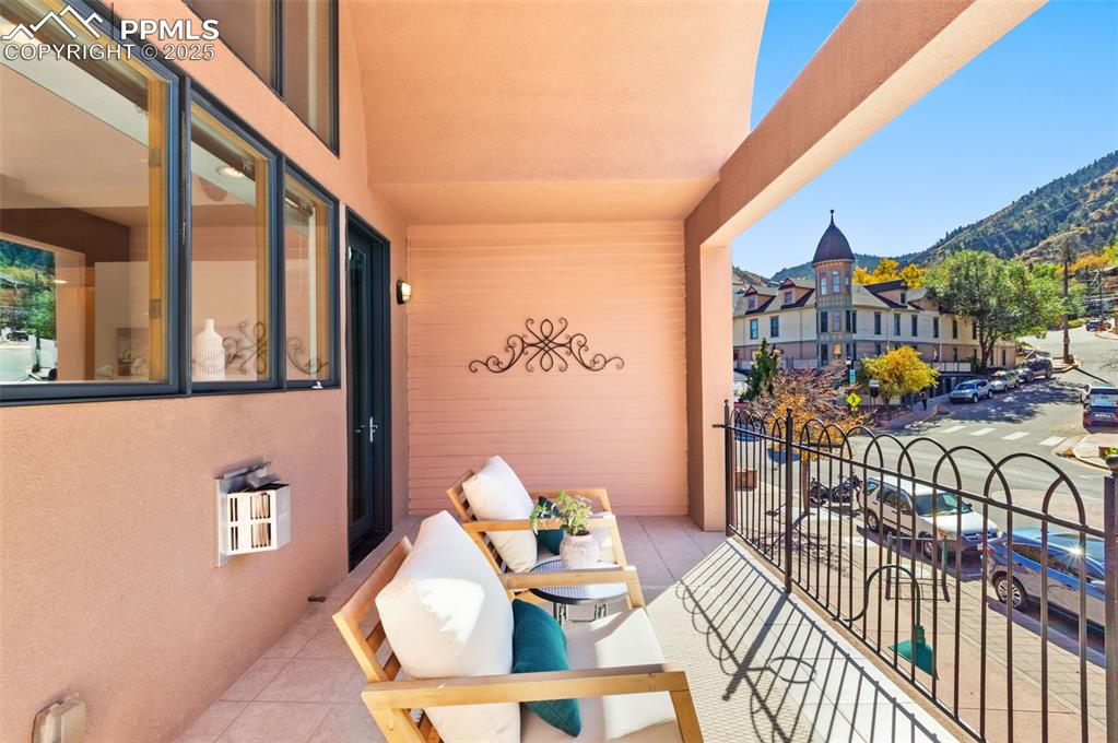 Image 34 of 38: Patio overlooking Mantiou Ave featuring a mountain view