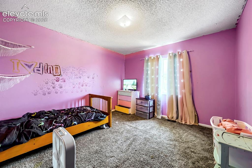 Image 12 of 17: Carpeted room featuring light purple walls and a single window with light-f