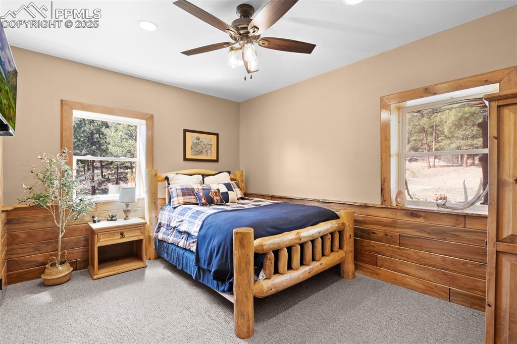 Image 24 of 40: Carpeted bedroom featuring recessed lighting and a ceiling fan