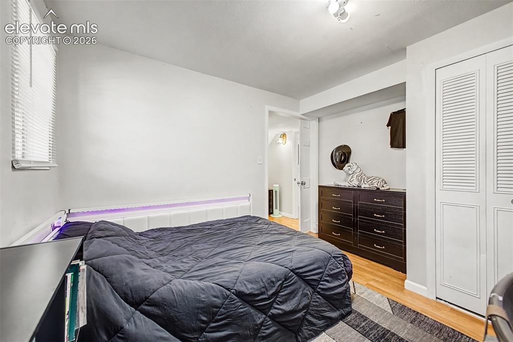 Image 21 of 44: Lower level third bedroom with garden level windows and ample closet space.