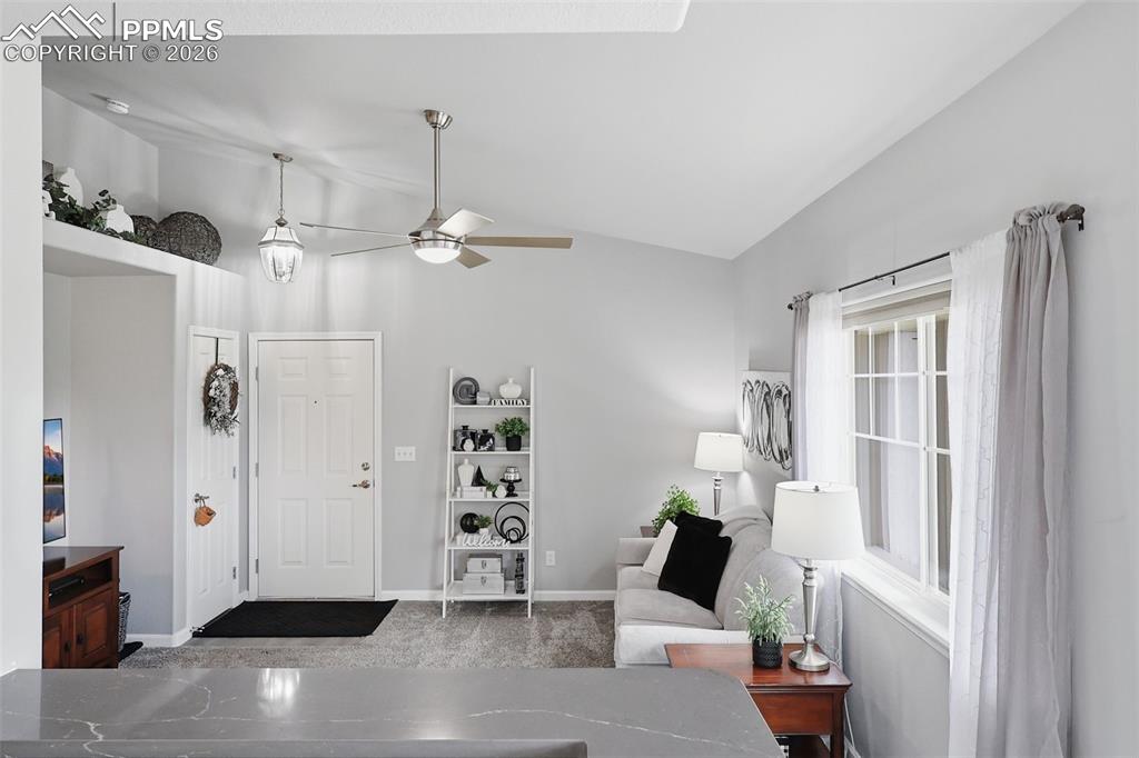 Image 15 of 32: Vaulted ceiling with ability to add decor above the closet