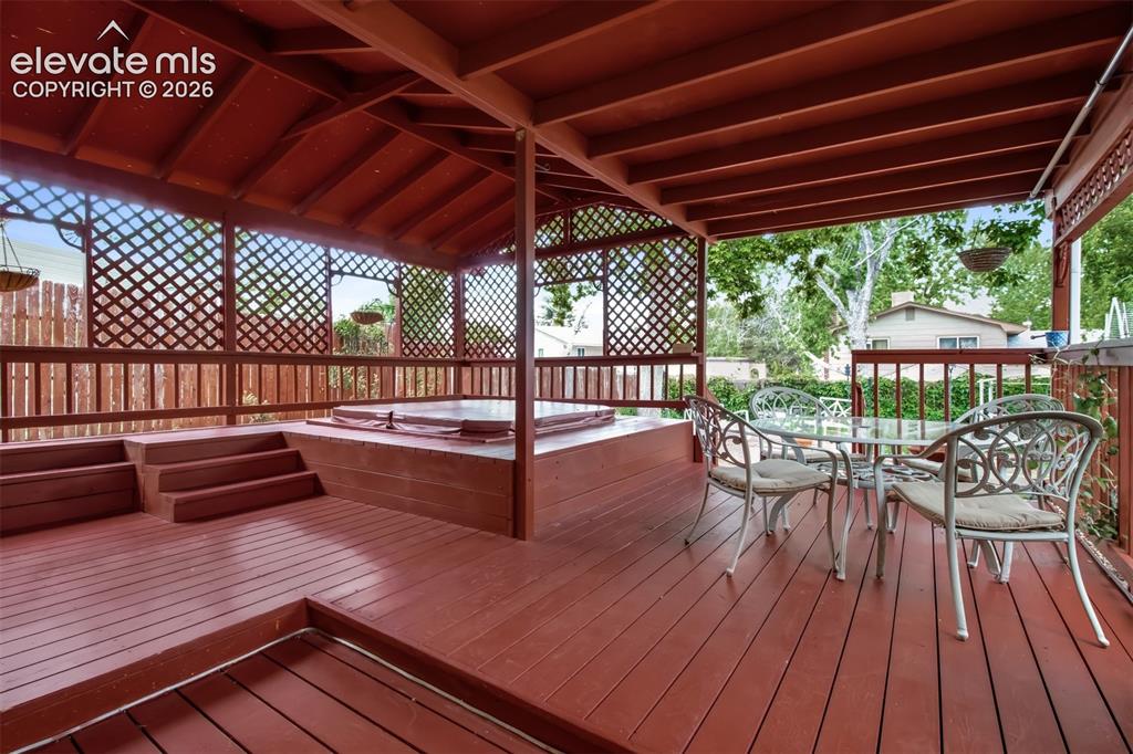 Image 27 of 30: Custom Deck w/Hot Tub