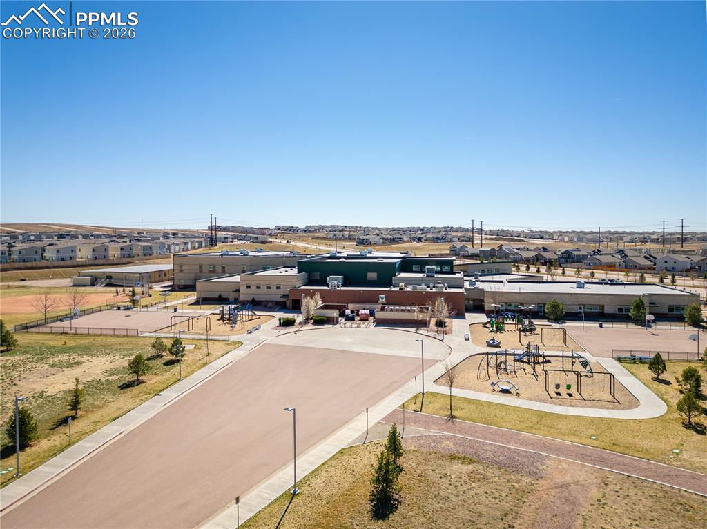 Image 10 of 39: Grand Mountain School right behind the house!