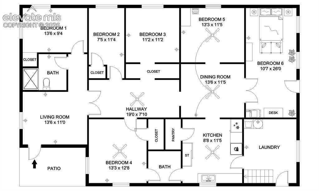 Image 7 of 12: Current floor plan of property with 6 bedrooms
