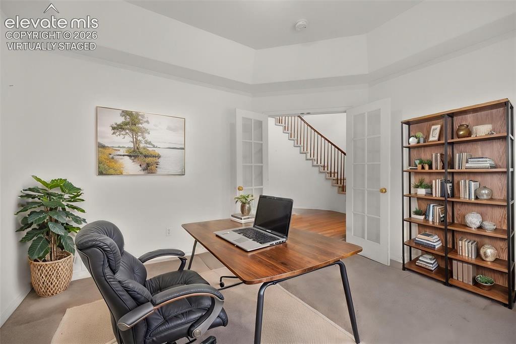 Image 18 of 48: Virtually Staged...
Main Level Office Featuring French Doors
