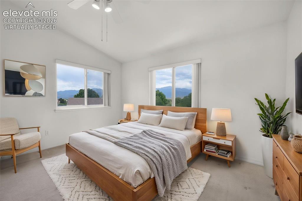 Image 28 of 48: Virtually Staged...
Second Upstairs Bedroom with Vaulted Ceilings and Walk