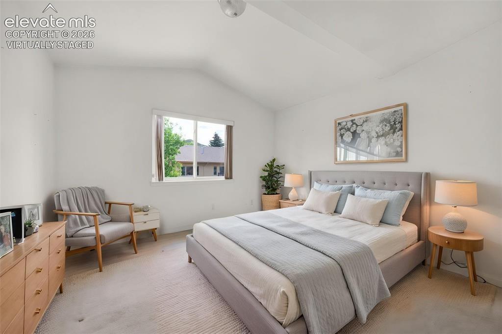 Image 30 of 48: Virtually Staged...
Third Upstairs Bedroom with Vaulted Ceilings and Walk-