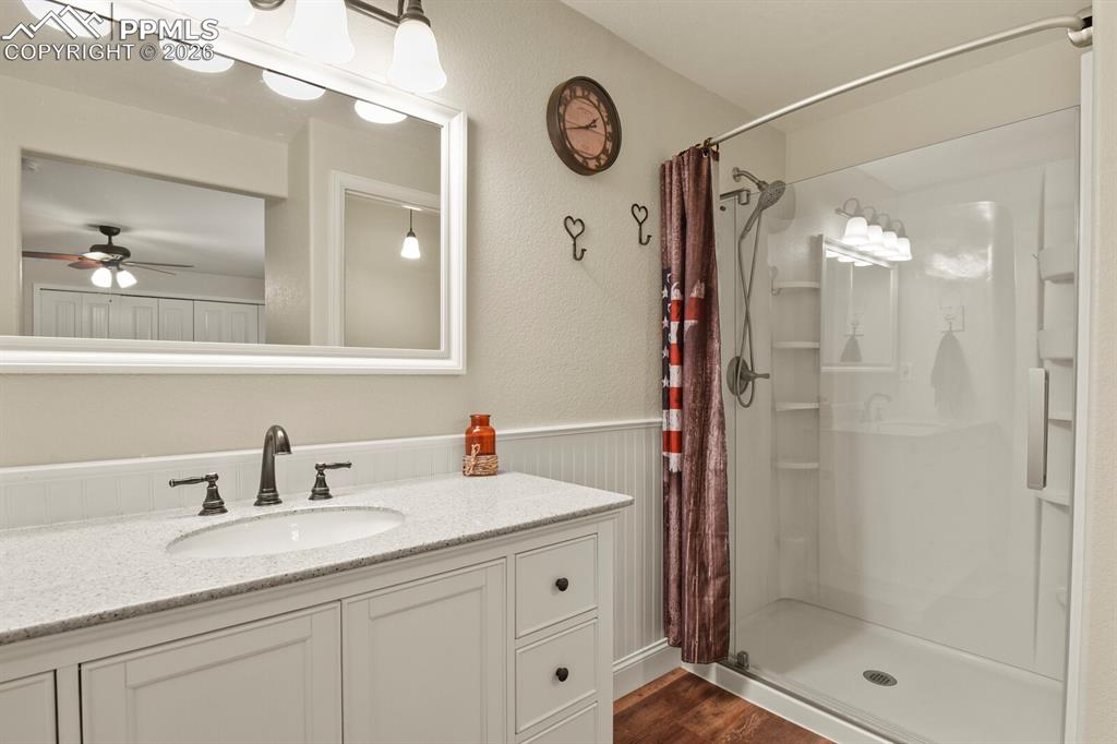 Image 32 of 43: Basement Level Junior Primary Suite with Private 3/4 Bathroom