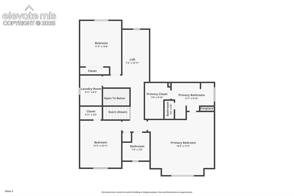Image 42 of 44: upstairs floorplan