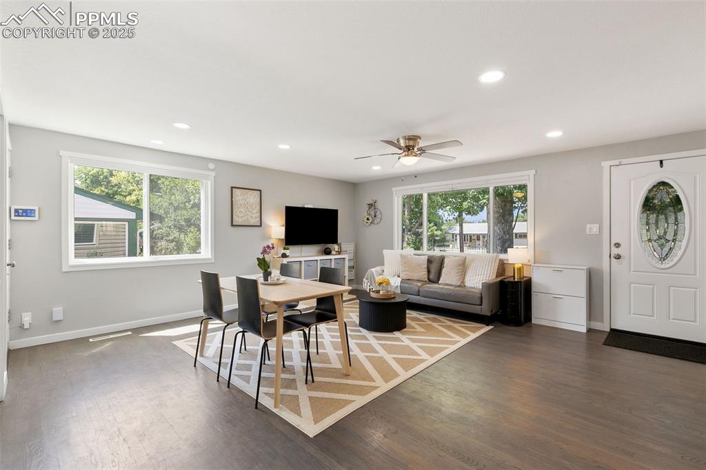 Image 3 of 39: Living room featuring recessed lighting, healthy amount of natural light, w