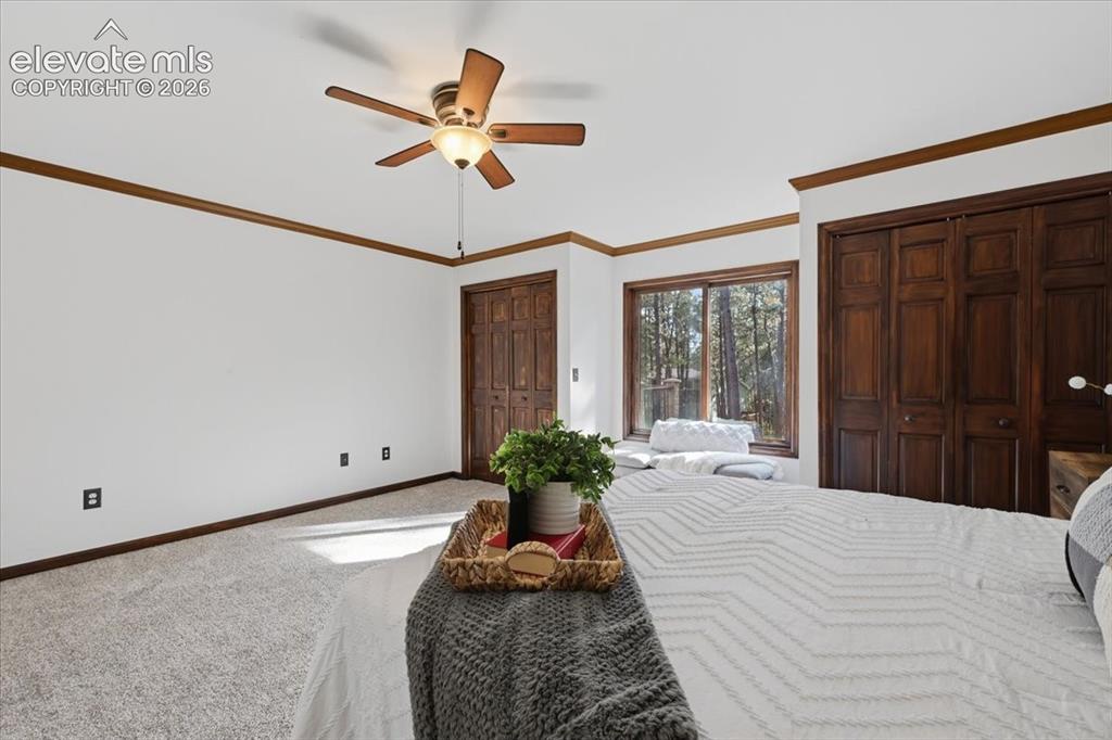 Image 17 of 46: White walls with wood trim and wood-finish doors