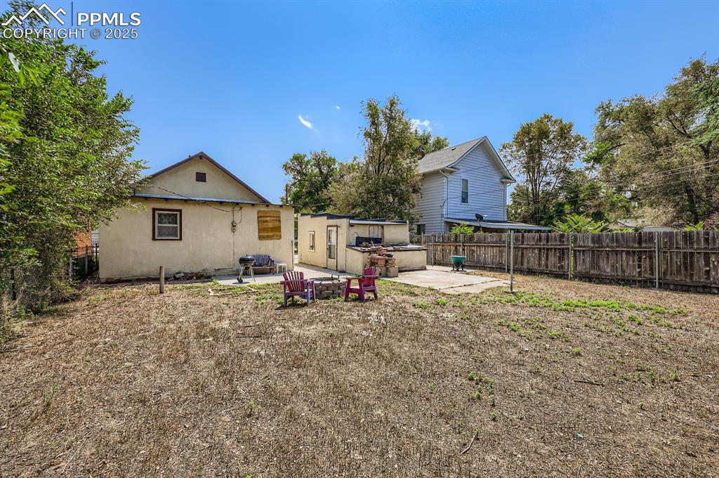 Image 10 of 10: Back of property featuring a patio area, a fenced backyard, and stucco sidi