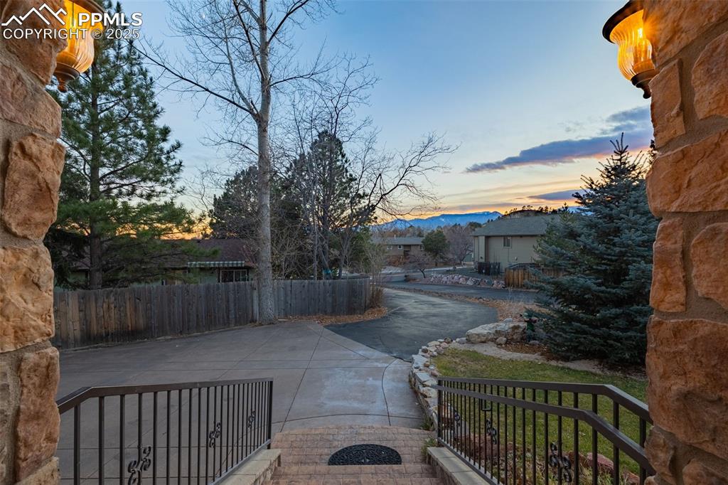 Image 6 of 50: View of patio / terrace with a mountain view