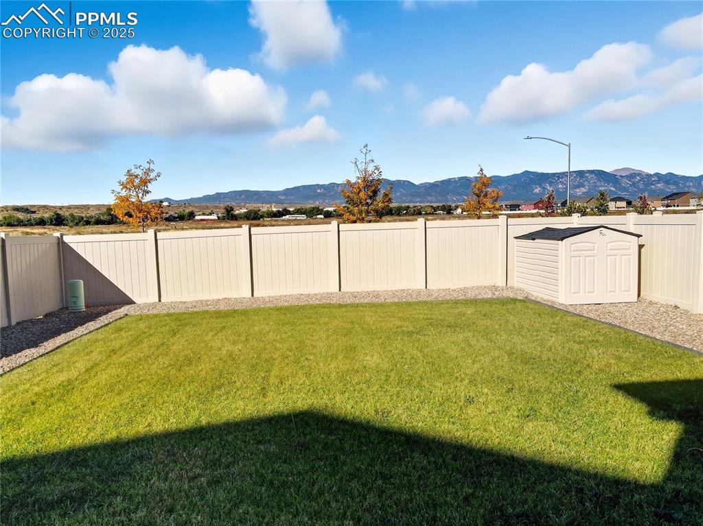 Image 29 of 31: SPACIOUS, FENCED BACKYARD AND A LARGE STORAGE SHED