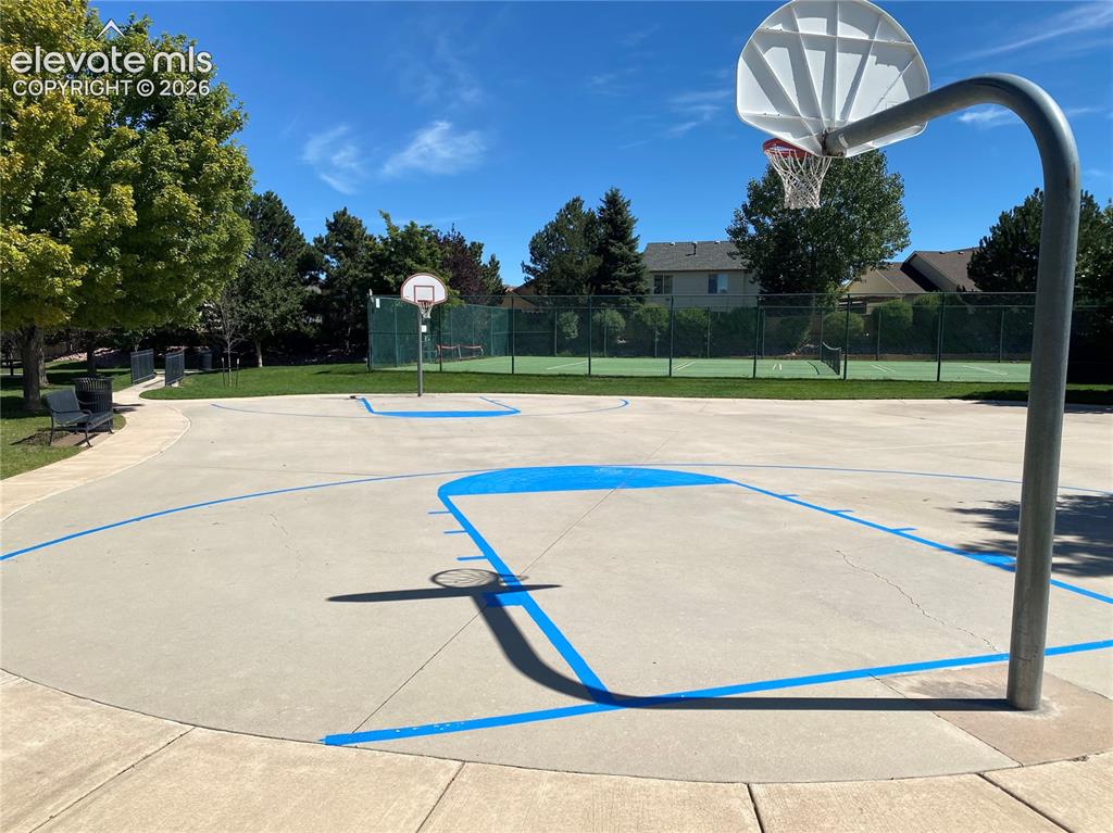 Image 40 of 44: Wagon Trails Recreation Area: Basketball court looking towards the tennis c