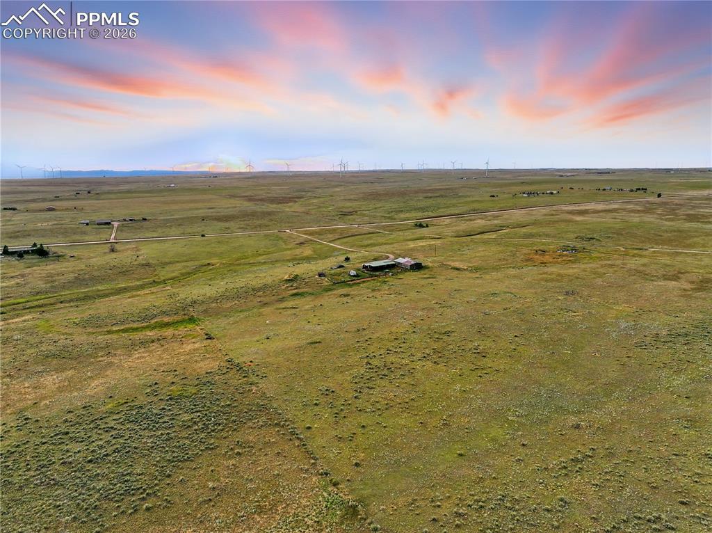 Image 2 of 47: Aerial view at dusk of a view of rural / pastoral area