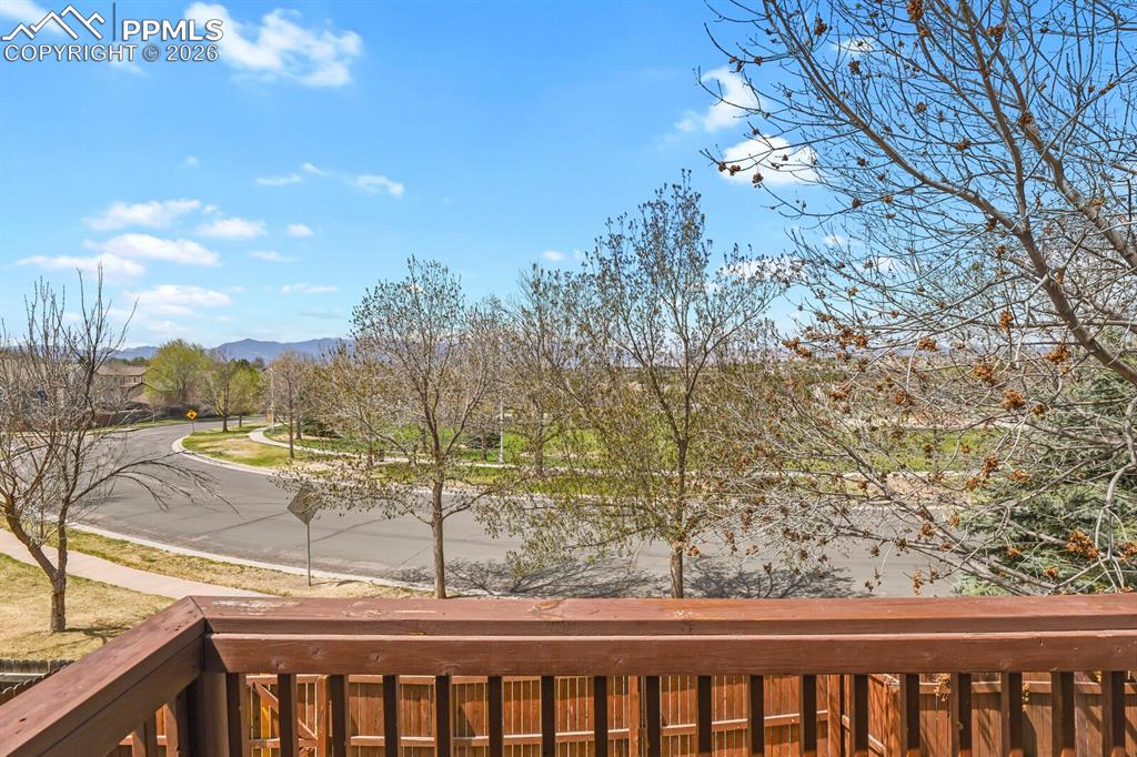 Image 28 of 30: Beautiful mountain view from the back deck