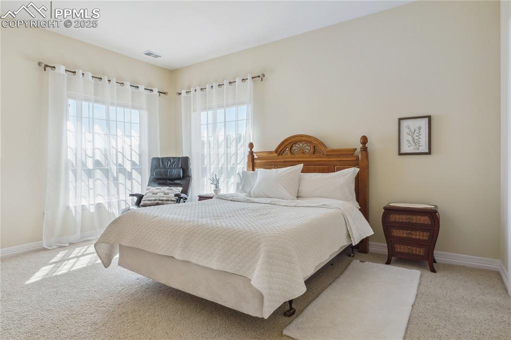 Image 20 of 41: Carpeted bedroom with visible vents and baseboards
