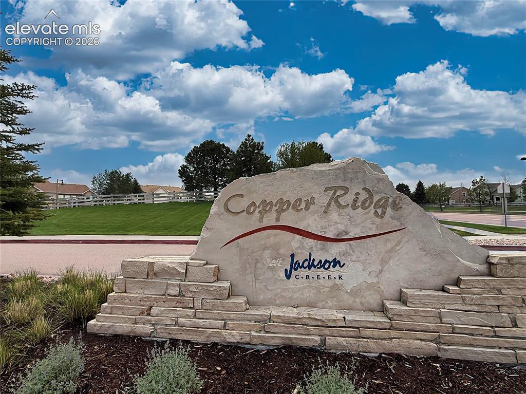 Image 48 of 50: Welcoming entrance monument for the Copper Ridge at Jackson Creek community