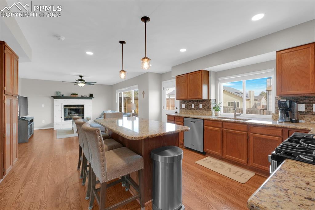 Image 11 of 39: Great island space! Open to living room