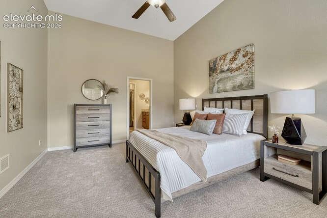 Image 12 of 42: Large Primary bedroom with an en suite bathroom and walk-in closet!