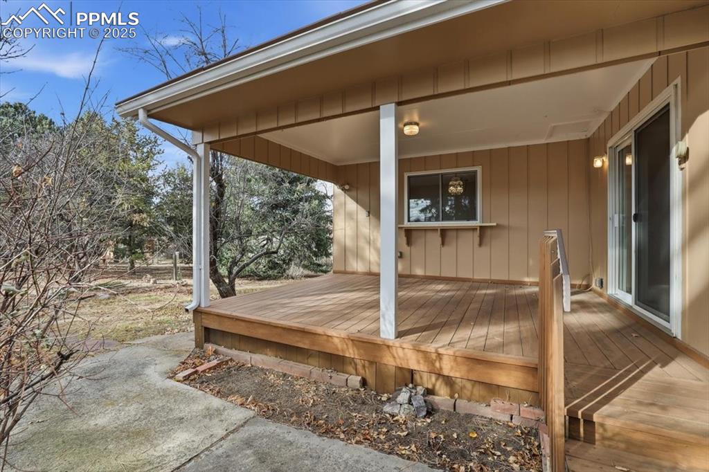Image 34 of 50: View of wooden deck